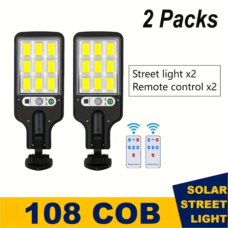 1/2/4pcs Outdoor Solar Street Light, LED Wall Lamp with Remote Control, Garden Light, Human Body Induction Wall Light