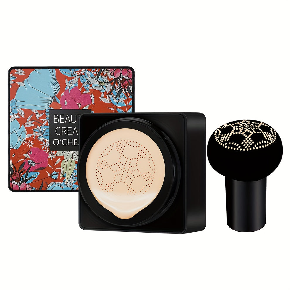 Full Coverage, Long-Lasting Mushroom Head Foundation BB Cream - Moisturizing Concealer for All Skin Types, Natural Nude Finish - Floral Packaging, Artistic Packaging, Vibrant Design, Longlasting Foundation