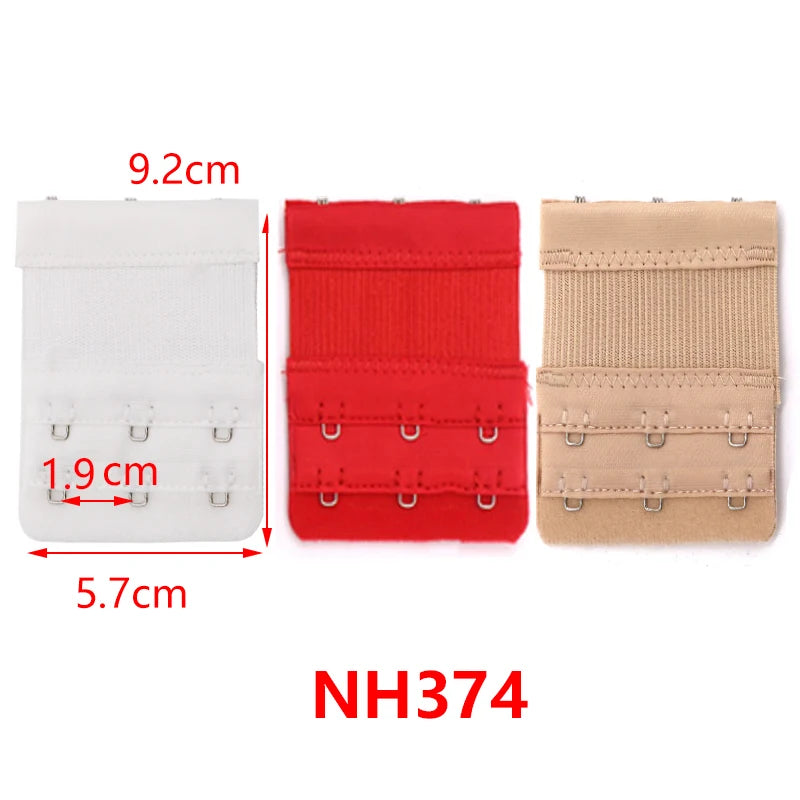 3PCS Lady 3Hooks Bra Extender for Women's Elastic Bra Extension Strap Hook Clasp Expander Adjustable Belt Buckle Underwear
