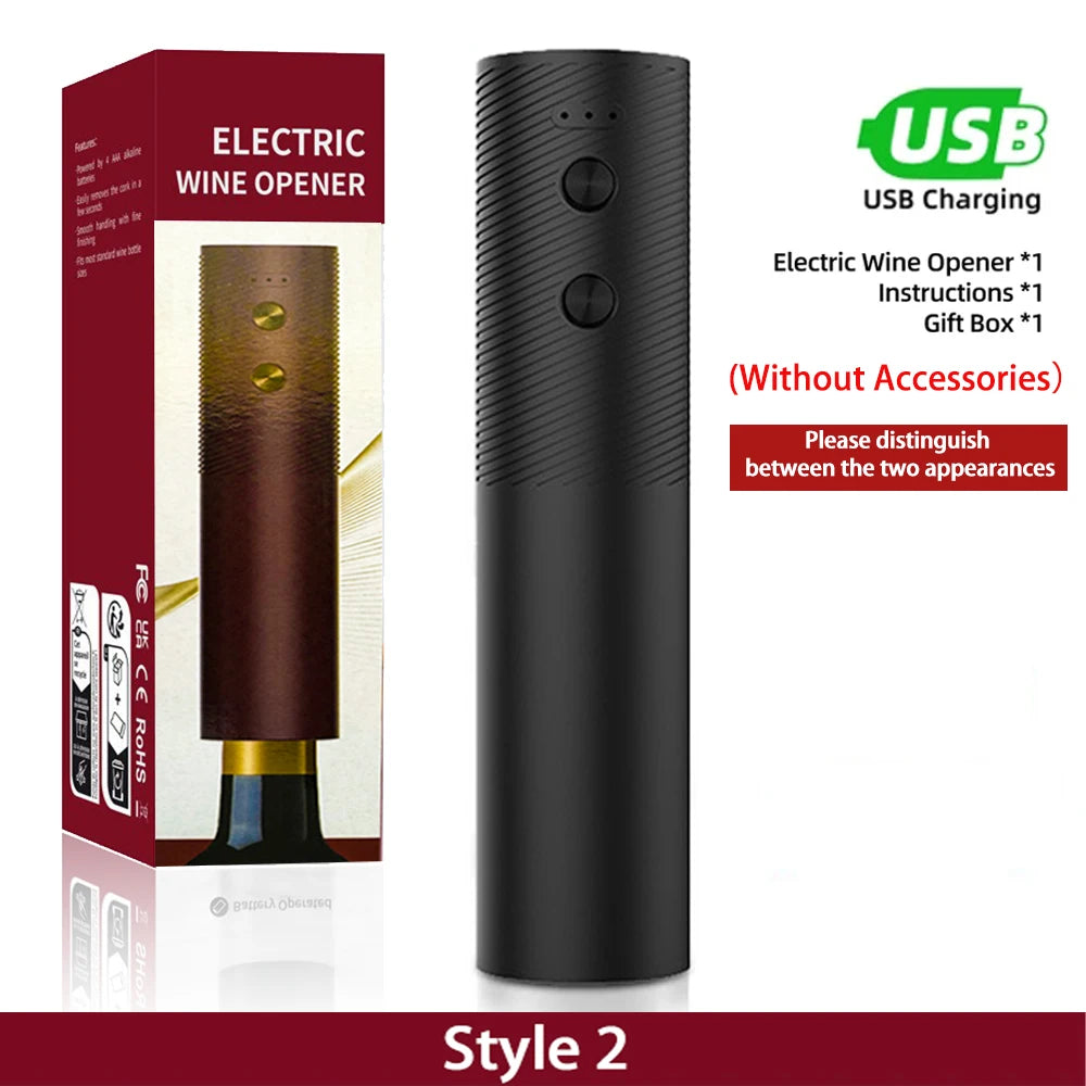 Electric Wine Opener USB Rechargeable Automatic Large Battery Powered Effortless Bottle Opener For Kitchen BarTools Party Gift