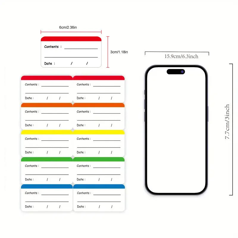 100/400 Pieces Colorful Refrigerator Labels Food Storage Labels Stickers for Food Containers