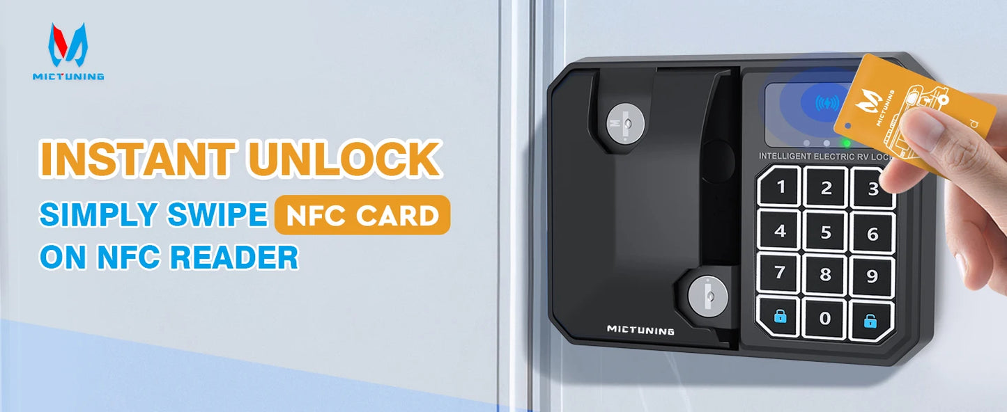 MICTUNING Keyless RV Door Lock,Multiple Unlocking Methods,Remote Key Range Up to 50FT, Heavy Duty Steel Waterproof For Campers