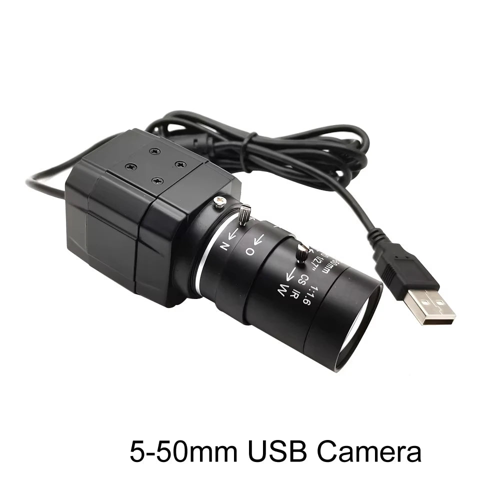 Full HD 4K 8MP 30fps USB Mini Metal Box Webcam UVC OTG PC 2K 4MP 5-50mm Varifocal Lens Usb Video Camera For Live Teaching