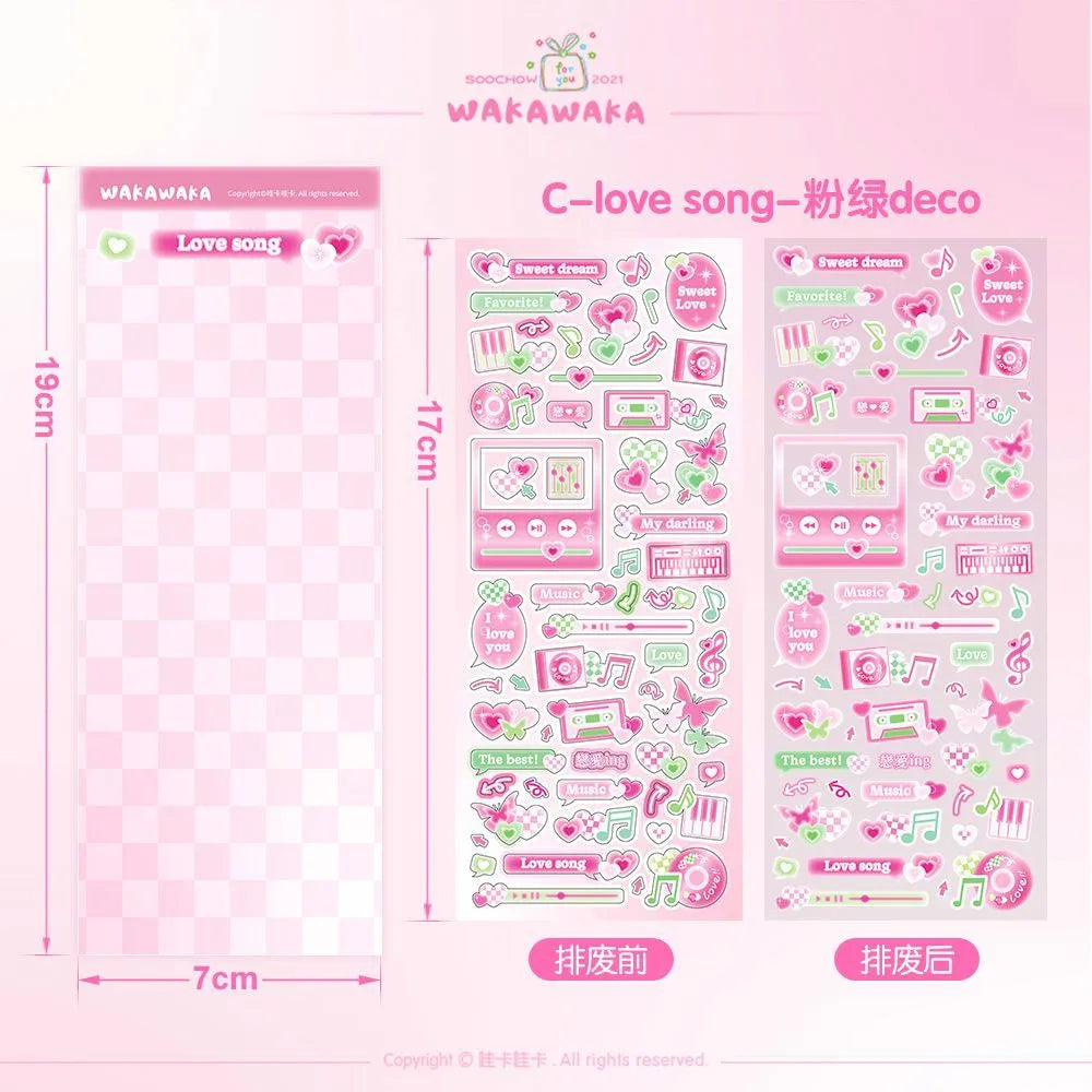 SCRAPBOOK Music Decorative STICKER Korean DIY Phone Luggage Motorcycle Laptop Flakes Idol Card Deco Sticker