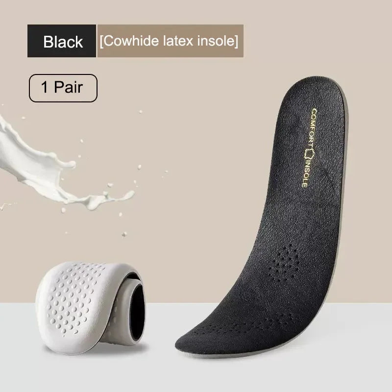 Leather Latex Sports Insole Cowhide Arch Support Shoe Pads Shock Absorbing Plantar Fasciitis Inserts for Shoes
