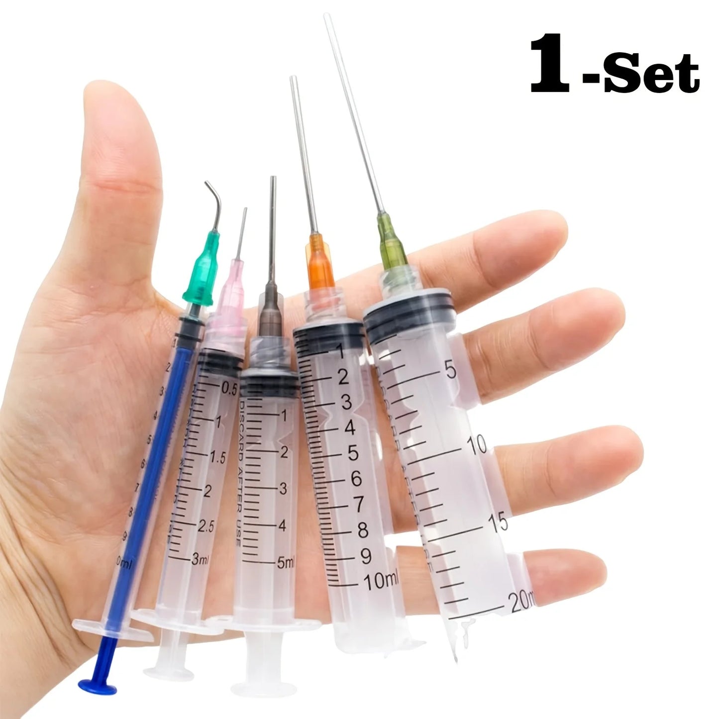 Glue Applicator Syringe with Blunt Tip Needle and Cap, for Liquid, Glue, Ink, Perfume, Lip Gloss Making