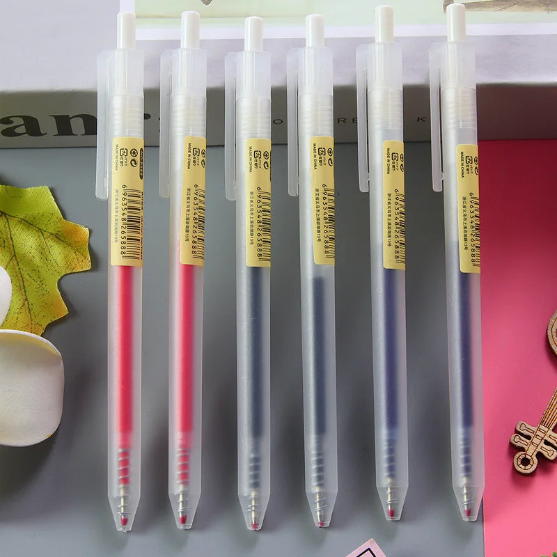 Conjunto de canetas de gel retráteis, 6/10 peças, 0.5mm, tinta preta/azulesferográfica,escrita,escritórioassinaturadenegócios