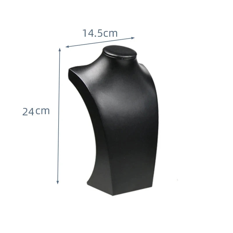 PU/Leather Necklace Display Stand Rack Jewelry Organizer Tray Showing Holder Packaging Display Bust Jewelry Showcase