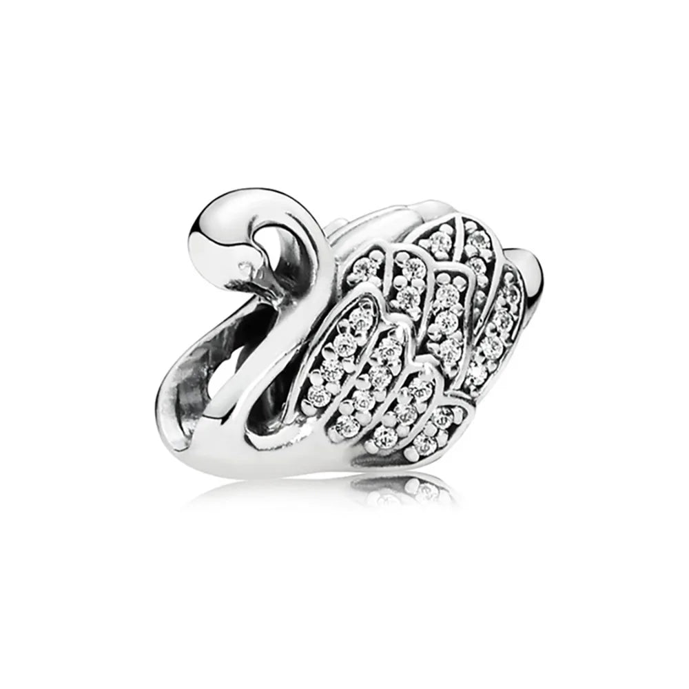 2024 New 925 Silver Swallow Tennis Coco Pendant for Valentine's Day Gift Jewelry Swan Beads fit original bracelet