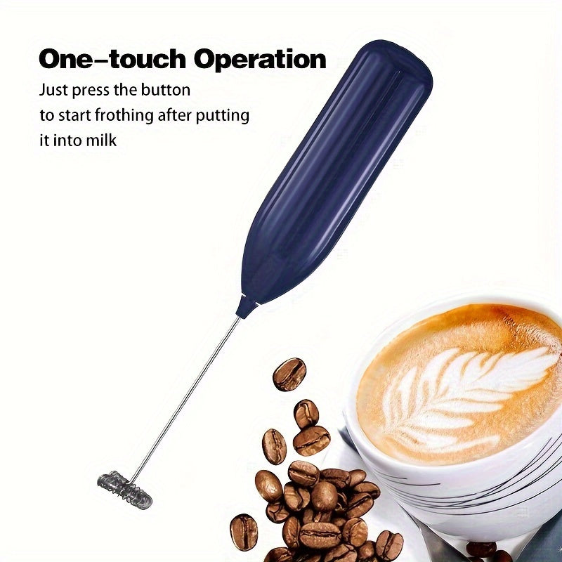 1pc, Electric Milk Frother, Compact Milk Foamer, Portable Electric Whisk, Battery-Operated (Batteries Not Included) Beverage Mixer, Handheld Mixer for Coffee, Cordless Electric Blender for Lattes, Cappuccino, Frappe, Chocolat