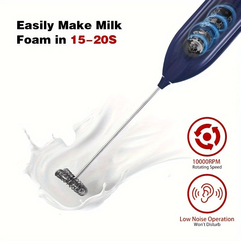 1pc, Electric Milk Frother, Compact Milk Foamer, Portable Electric Whisk, Battery-Operated (Batteries Not Included) Beverage Mixer, Handheld Mixer for Coffee, Cordless Electric Blender for Lattes, Cappuccino, Frappe, Chocolat