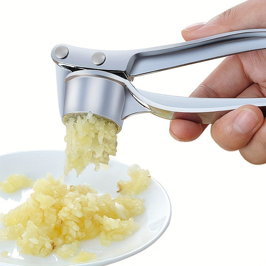 1pc RZSYZH Heavy-Duty Garlic Press, Ginger Crusher, Lemon Squeezer - Heavy-Duty Manual Crusher with Efficient Crushing, Compact Design for Kitchen, Restaurant, Home - Easy-Clean Garlic Press Tool for Garlic, Ginger, Lemon, Co
