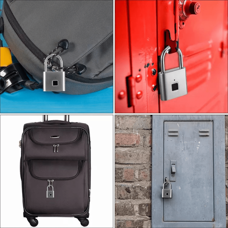 Compact Smart Fingerprint Padlock - Waterproof, Keyless Security, USB Rechargeable, Lightweight Aluminum - Ideal for Luggage, Suitcases & Backpacks