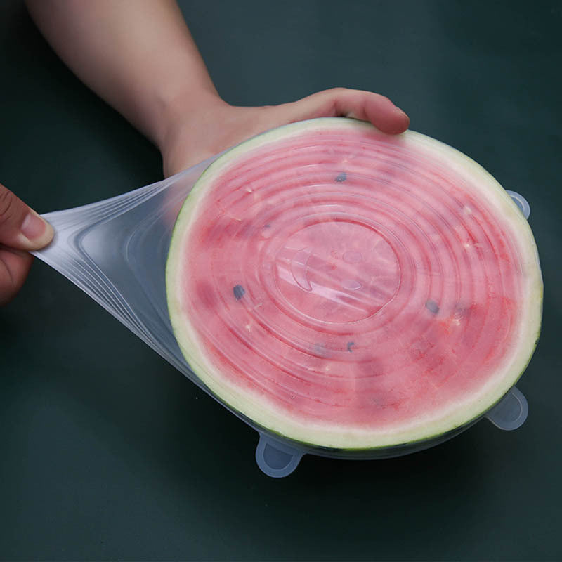 6 Silicone Stretch Lids, Reusable Durable Food Storage Covers for Bowls, Fits Most Containers in 6 Different Sizes, Dishwasher and Refrigerator Safe