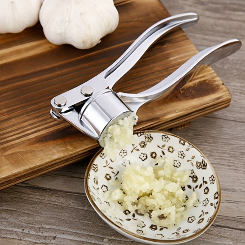 1pc RZSYZH Heavy-Duty Garlic Press, Ginger Crusher, Lemon Squeezer - Heavy-Duty Manual Crusher with Efficient Crushing, Compact Design for Kitchen, Restaurant, Home - Easy-Clean Garlic Press Tool for Garlic, Ginger, Lemon, Co