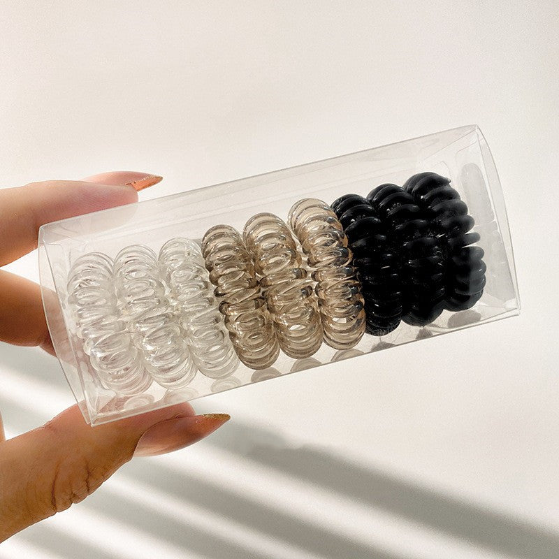 9 Pcs Spiral Hair Ties No Crease, Coil Hair Ties, Phone Cord Hair Ties, Women Ponytail Holder Elastics