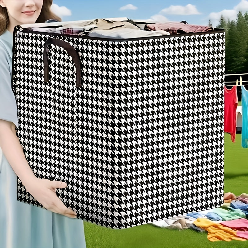 1pc Clothing And Quilt Storage Box, Foldable Travel Bag for Outings, Portable Packing Bag for Moving, Wardrobe Organizer for Clothes And Comforters, Under-Bed Storage