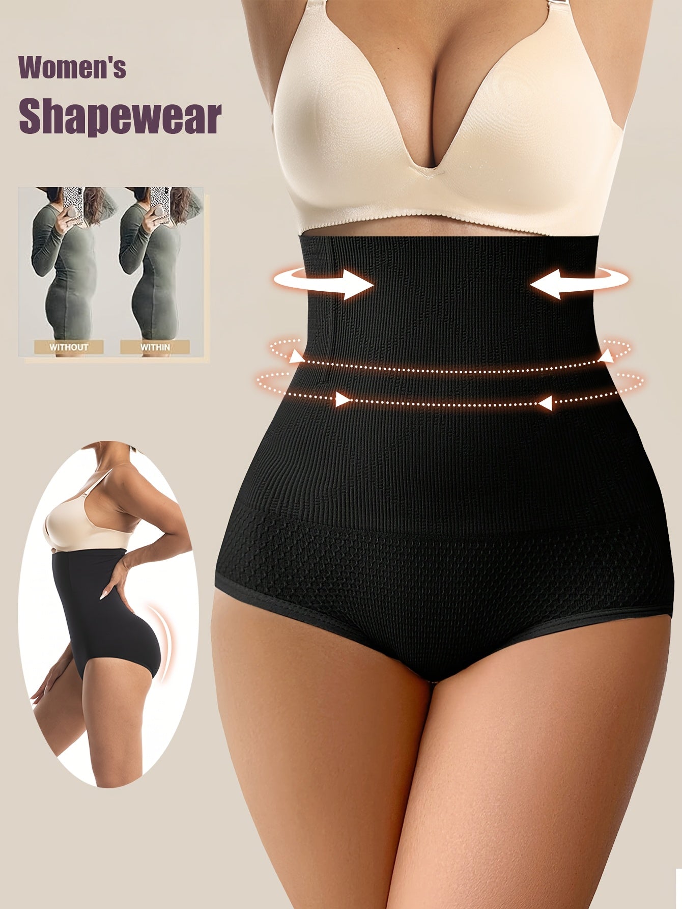 [Shaping Panties] 1 Pcs High Waist Shaping Panties | Waist Trainer Body Shaper Tummy Sheath Woman Flat Belly Control Panties Hip Butt Lifter Briefs Panty Women Underwear Shapewear
