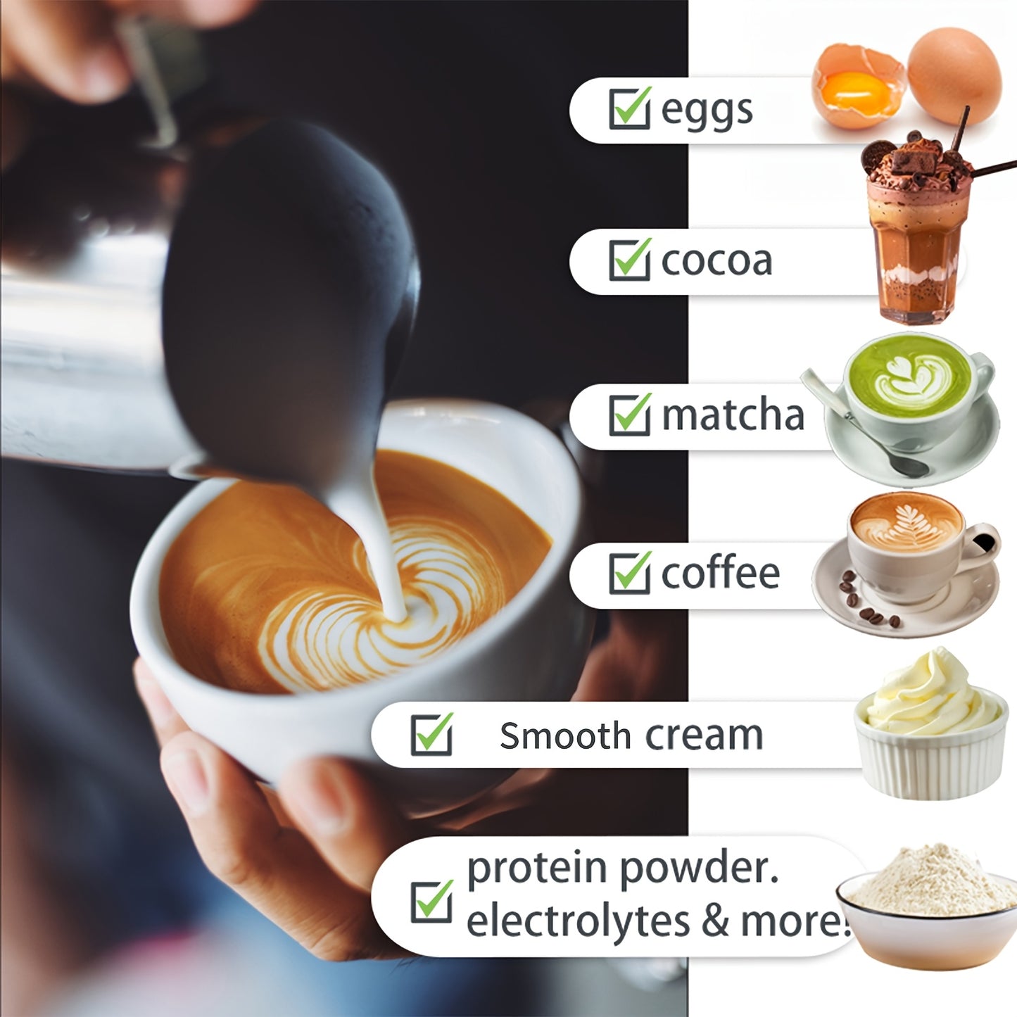 1pc, Electric Milk Frother, Compact Milk Foamer, Portable Electric Whisk, Battery-Operated (Batteries Not Included) Beverage Mixer, Handheld Mixer for Coffee, Cordless Electric Blender for Lattes, Cappuccino, Frappe, Chocolat
