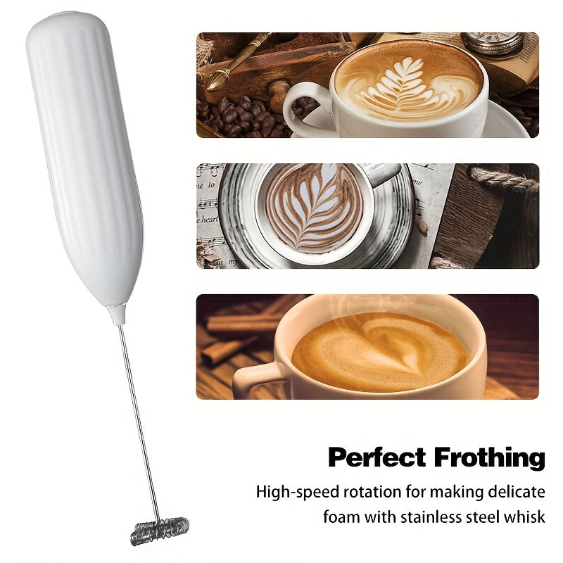 1pc, Electric Milk Frother, Compact Milk Foamer, Portable Electric Whisk, Battery-Operated (Batteries Not Included) Beverage Mixer, Handheld Mixer for Coffee, Cordless Electric Blender for Lattes, Cappuccino, Frappe, Chocolat