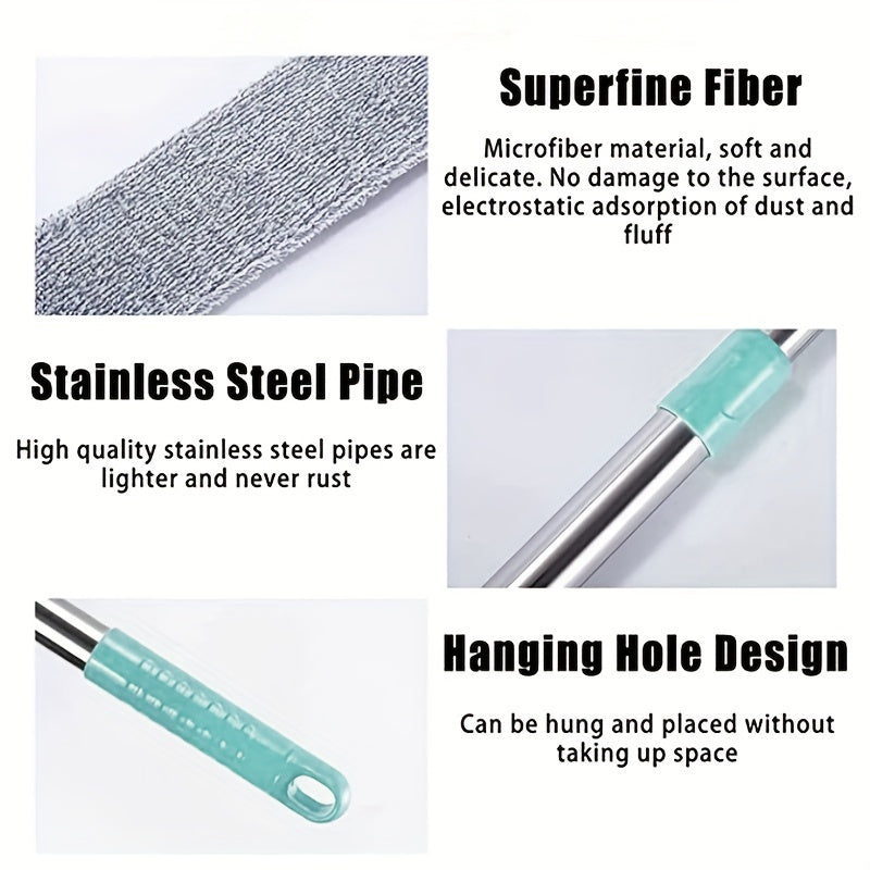 [1set Microfiber Dusting Brush] 1set, Microfiber Extendable Dust Duster | Washable Retractable Crevice Dust Cleaner, Dry Wet Dual-use Cleaning Brush, Multipurpose Dust Removal Brush | Suitable For Sofa Bed And Furniture Botto
