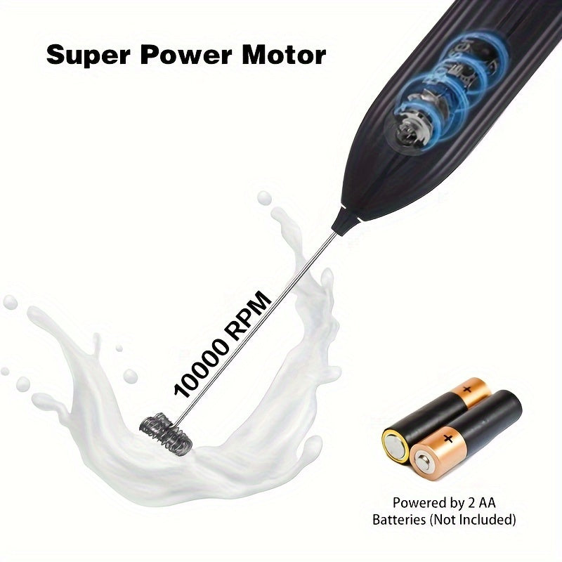 1pc, Electric Milk Frother, Compact Milk Foamer, Portable Electric Whisk, Battery-Operated (Batteries Not Included) Beverage Mixer, Handheld Mixer for Coffee, Cordless Electric Blender for Lattes, Cappuccino, Frappe, Chocolat