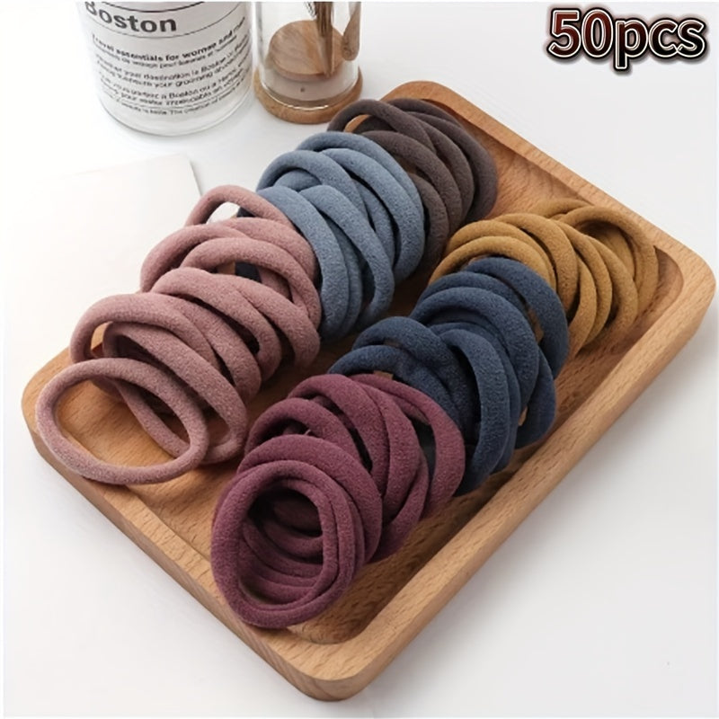 50pcs/100pcsHigh elastic hair loop French style thick Women's hair rope graduation gift