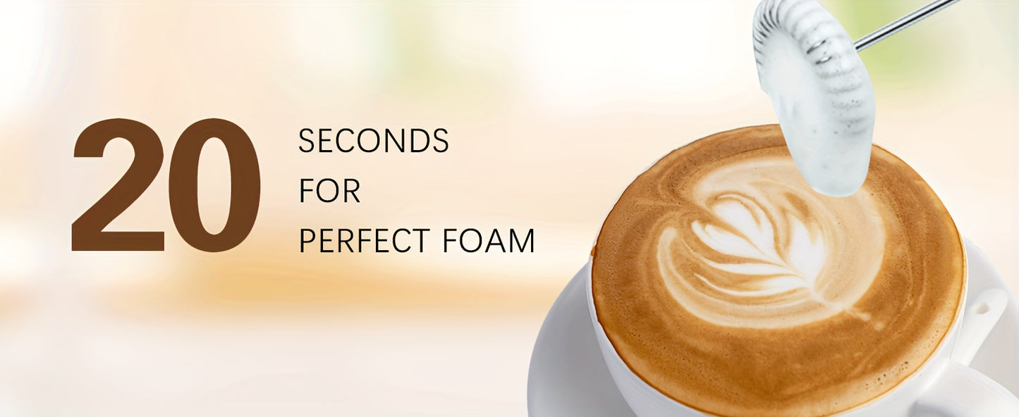 1pc, Electric Milk Frother, Compact Milk Foamer, Portable Electric Whisk, Battery-Operated (Batteries Not Included) Beverage Mixer, Handheld Mixer for Coffee, Cordless Electric Blender for Lattes, Cappuccino, Frappe, Chocolat