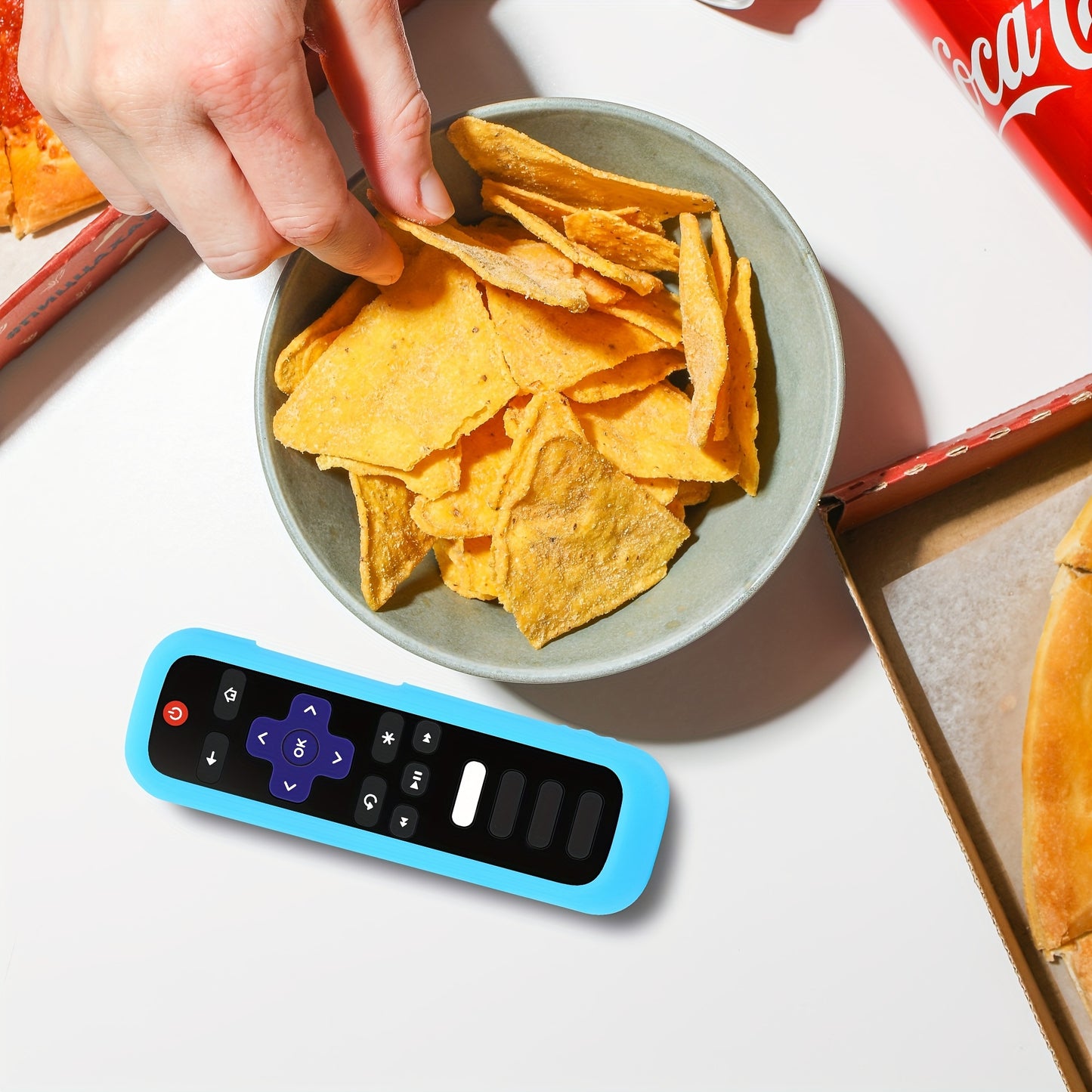 [1pc Glow Remote Cover] Roku TV, Glow in the Dark, 1pc Silicone Remote Cover | Compatible with TCL Hisense Roku TV Steaming Stick 4K 4K+ Voice Remote, Universal Protective Battery Cover, 2022 Model, Uncharged, No Battery Incl