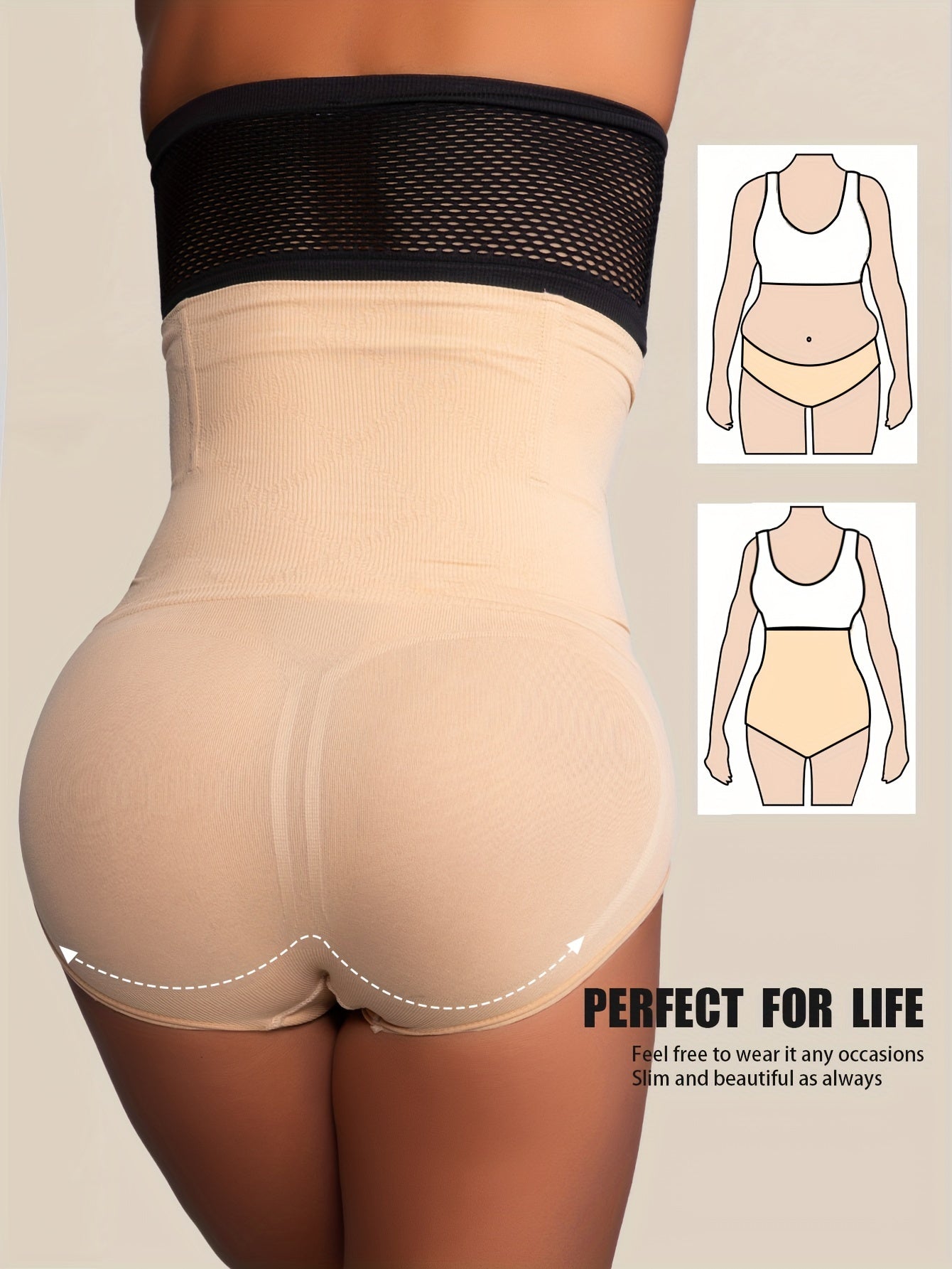 [Shaping Panties] 1 Pcs High Waist Shaping Panties | Waist Trainer Body Shaper Tummy Sheath Woman Flat Belly Control Panties Hip Butt Lifter Briefs Panty Women Underwear Shapewear