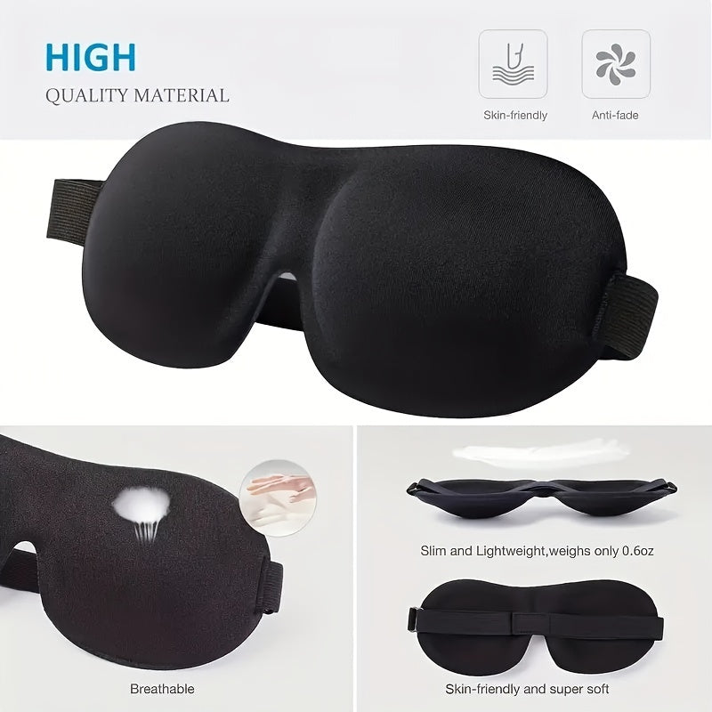 1/3/5/10 Pack Pure Blackout 3D Contoured Eye Mask for Adults - Heavy Duty Hypoallergenic & Fragrance-Free, Soft Ergonomic Fit (Men & Women) - Travel, Home, Office Use, No Leakage, Beige-Friendly - Ideal Gift for Night