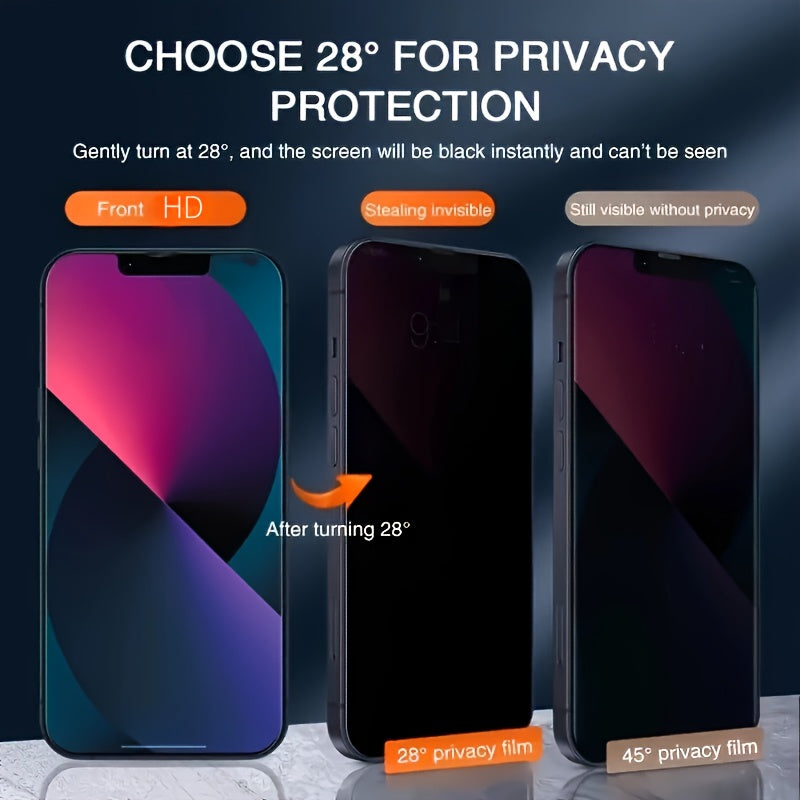 Set of 3 Complete Privacy Screen Protectors for Iphone 11 Through 17 Pro Max, Including Tempered Glass Options for Iphone 14 Pro, 15 Pro Max, And Additional Models Like for iphone 14 Plus And 15 Plus.