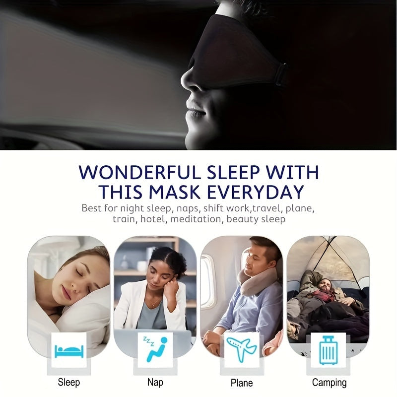1/3/5/10 Pack Pure Blackout 3D Contoured Eye Mask for Adults - Heavy Duty Hypoallergenic & Fragrance-Free, Soft Ergonomic Fit (Men & Women) - Travel, Home, Office Use, No Leakage, Beige-Friendly - Ideal Gift for Night