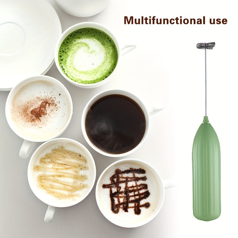 1pc, Electric Milk Frother, Compact Milk Foamer, Portable Electric Whisk, Battery-Operated (Batteries Not Included) Beverage Mixer, Handheld Mixer for Coffee, Cordless Electric Blender for Lattes, Cappuccino, Frappe, Chocolat