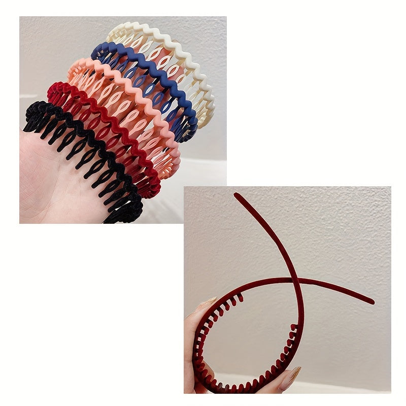 Hair Clip Frosted Color Headband Women's Non-slip Band Teeth Simple Pressure Headband Face Headband Hair Accessories