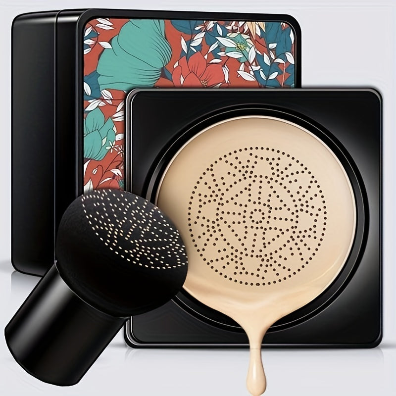 Full Coverage, Long-Lasting Mushroom Head Foundation BB Cream - Moisturizing Concealer for All Skin Types, Natural Nude Finish - Floral Packaging, Artistic Packaging, Vibrant Design, Longlasting Foundation
