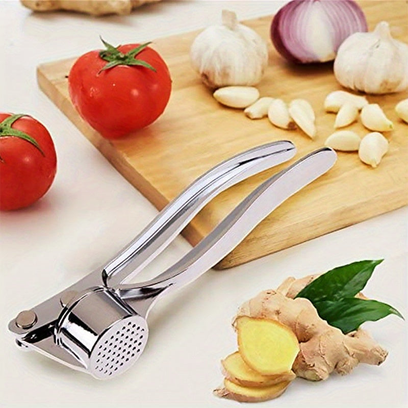 1pc RZSYZH Heavy-Duty Garlic Press, Ginger Crusher, Lemon Squeezer - Heavy-Duty Manual Crusher with Efficient Crushing, Compact Design for Kitchen, Restaurant, Home - Easy-Clean Garlic Press Tool for Garlic, Ginger, Lemon, Co