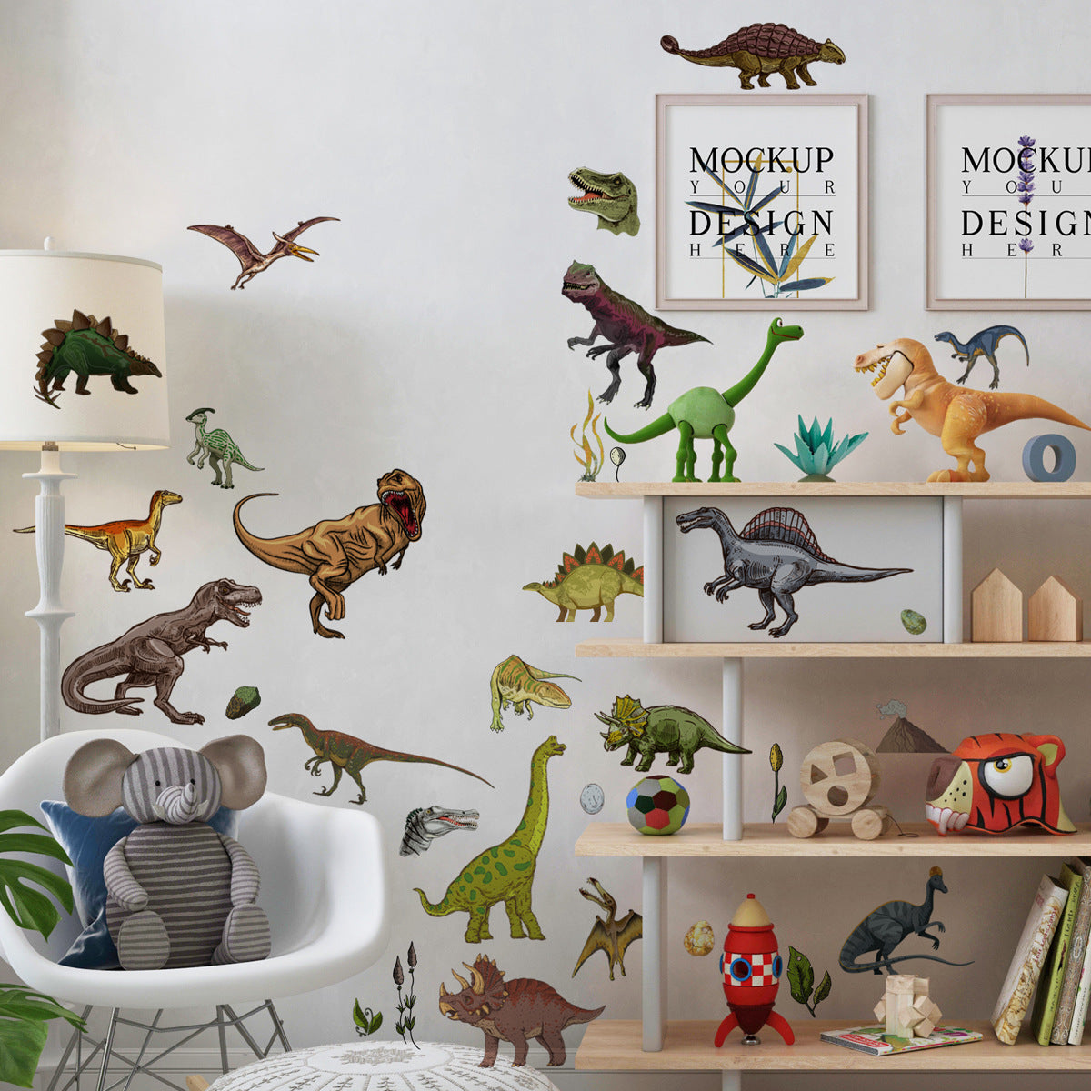 1 Set, Glow In The Dark, Dinosaur Wall Stickers, Removable Waterproof Stickers, Wall Decor For Living Room Bedroom, Home Decor