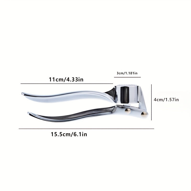 1pc RZSYZH Heavy-Duty Garlic Press, Ginger Crusher, Lemon Squeezer - Heavy-Duty Manual Crusher with Efficient Crushing, Compact Design for Kitchen, Restaurant, Home - Easy-Clean Garlic Press Tool for Garlic, Ginger, Lemon, Co