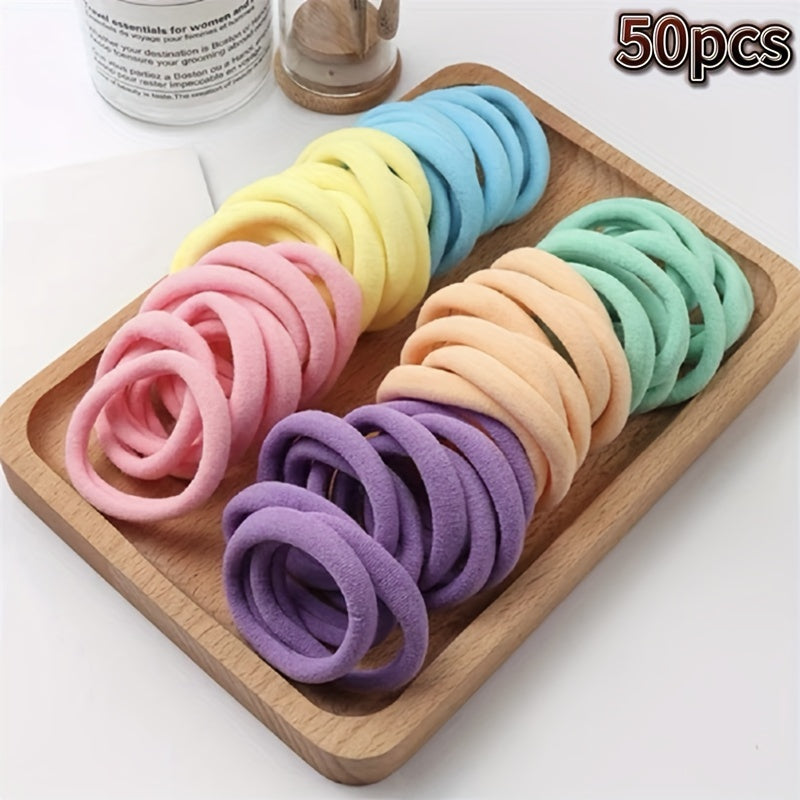 50pcs/100pcsHigh elastic hair loop French style thick Women's hair rope graduation gift