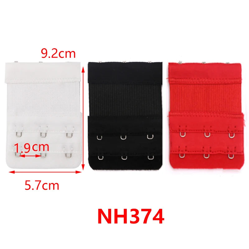 3PCS Lady 3Hooks Bra Extender for Women's Elastic Bra Extension Strap Hook Clasp Expander Adjustable Belt Buckle Underwear