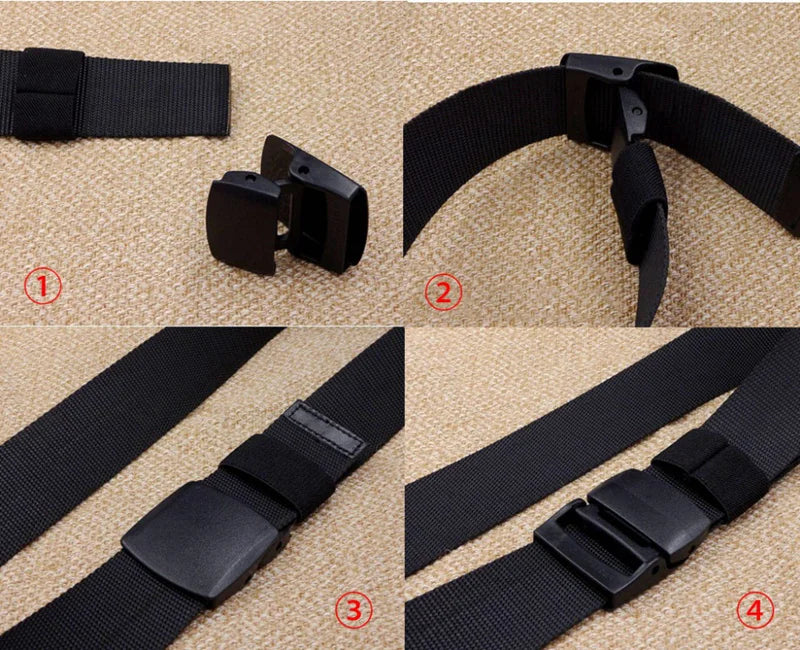 38mm Tactical Waist Belt Unisex Lightweight Weave Fabric with Plastic Buckle for Airport Security Men Women Camouflage Style