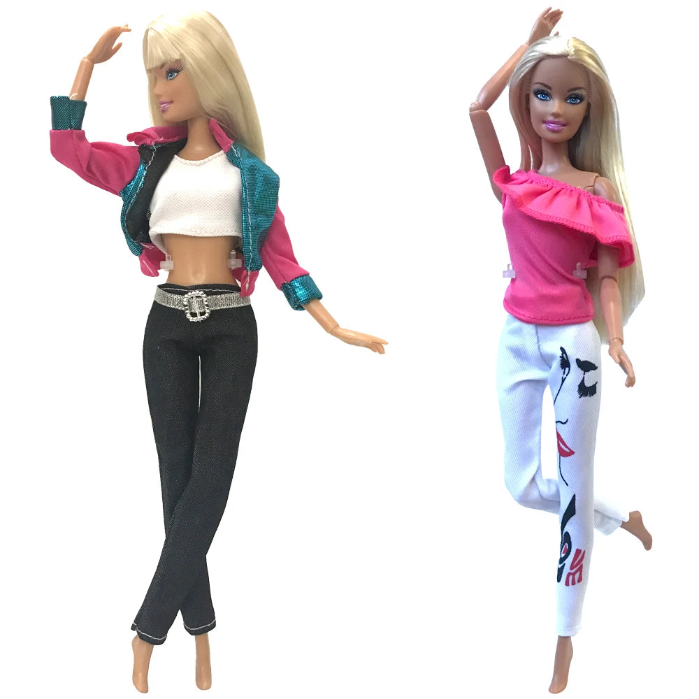 NK 2 Set 30CM Doll Mixed Male Girl Doll Clothes Fashion Doll Dress 11.5 inch Doll Clothes For 1/6 Dolls Accessories Gift Toy J J