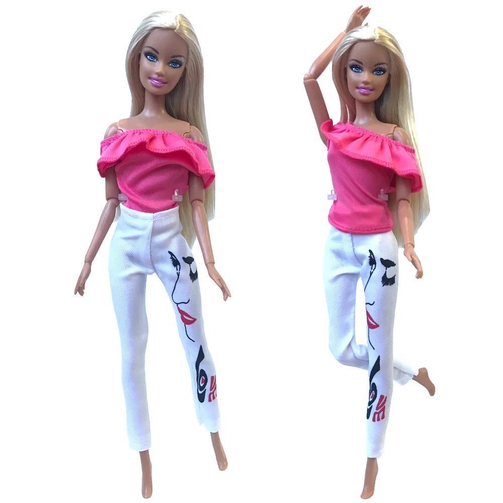 NK 2 Set 30CM Doll Mixed Male Girl Doll Clothes Fashion Doll Dress 11.5 inch Doll Clothes For 1/6 Dolls Accessories Gift Toy J J