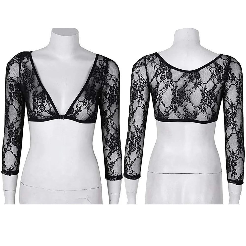 2022 New Women Lace Vest Sheer Mesh Seamless Arm Shaper Slimming Short Cropped Top V-Neck Hollow CardiganAcces Plus Size S-3XL