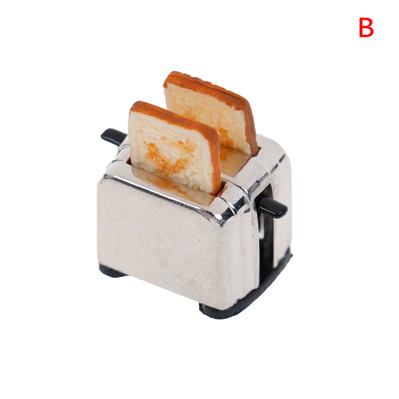 1PC Dollhouse 1/12 Scale Mini Bread Machine Miniature Kitchen Access Toaster Home Decoration Spoon Shovel Cookware Model