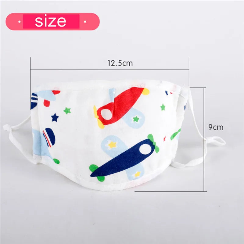 Kids Baby Anti Dust Face Mask Cartoon Washable Mouth Cover Bacterial Proof Animal Breathing Reusable Cotton Mask 0-12years