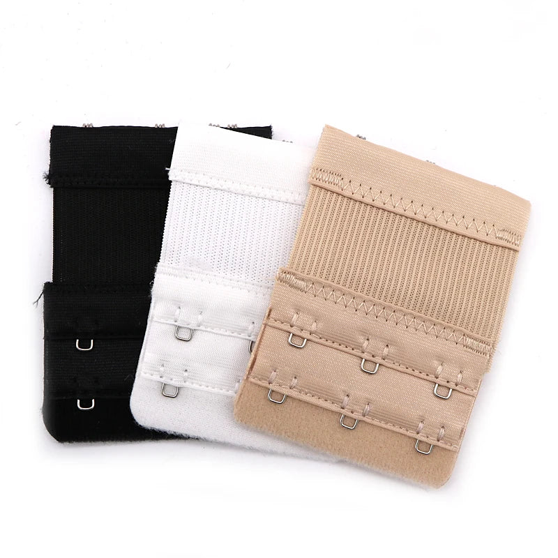 3PCS Lady 3Hooks Bra Extender for Women's Elastic Bra Extension Strap Hook Clasp Expander Adjustable Belt Buckle Underwear