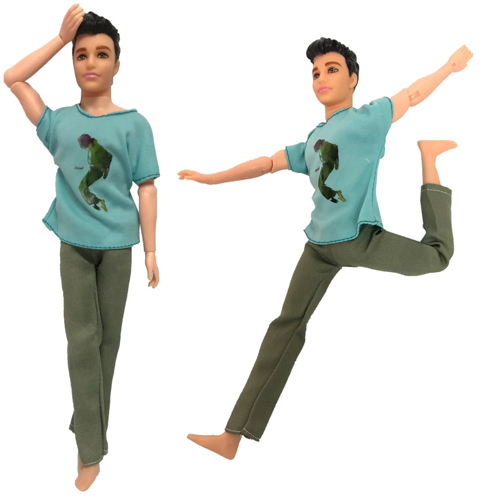 NK 2 Set 30CM Doll Mixed Male Girl Doll Clothes Fashion Doll Dress 11.5 inch Doll Clothes For 1/6 Dolls Accessories Gift Toy J J