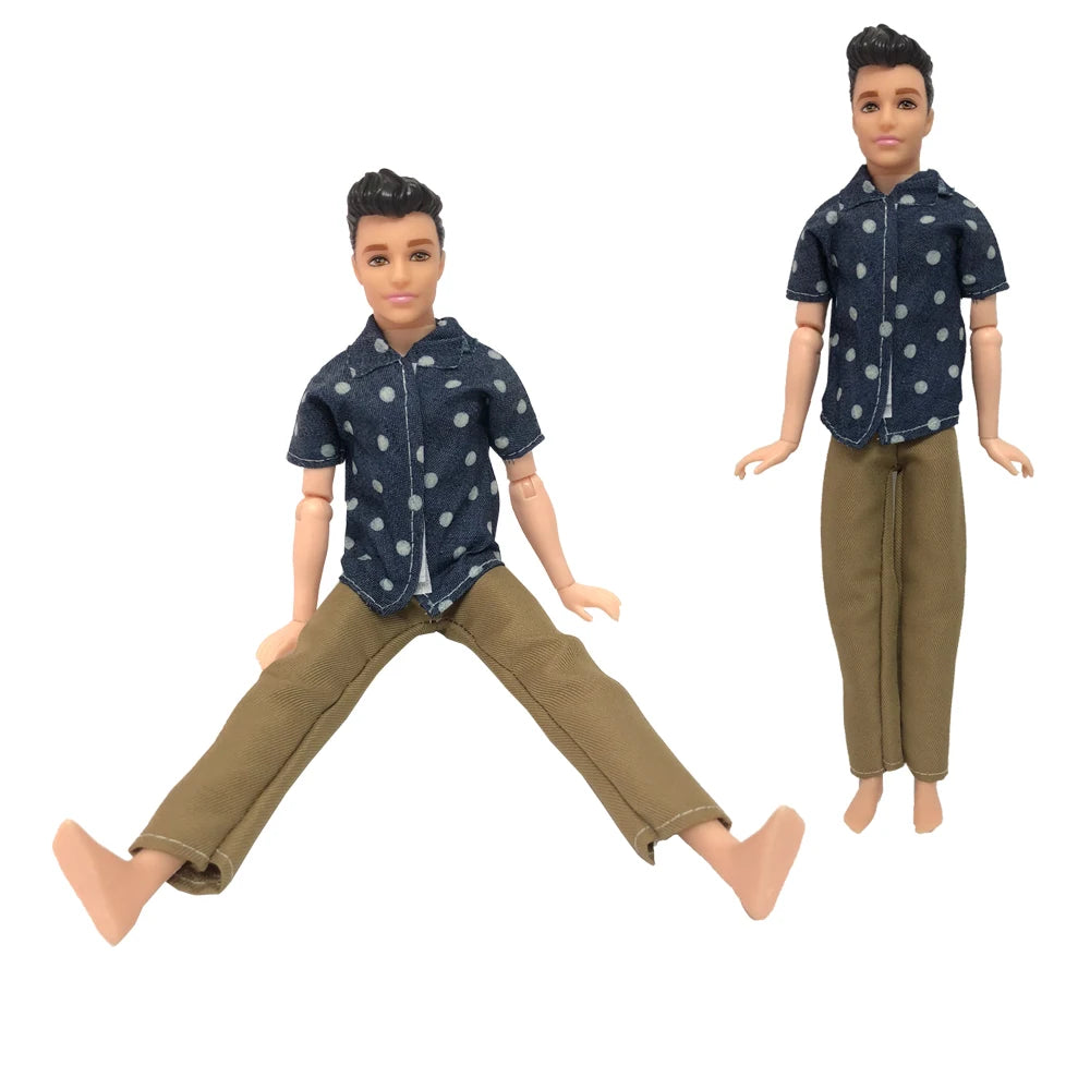 NK 2 Set 30CM Doll Mixed Male Girl Doll Clothes Fashion Doll Dress 11.5 inch Doll Clothes For 1/6 Dolls Accessories Gift Toy J J